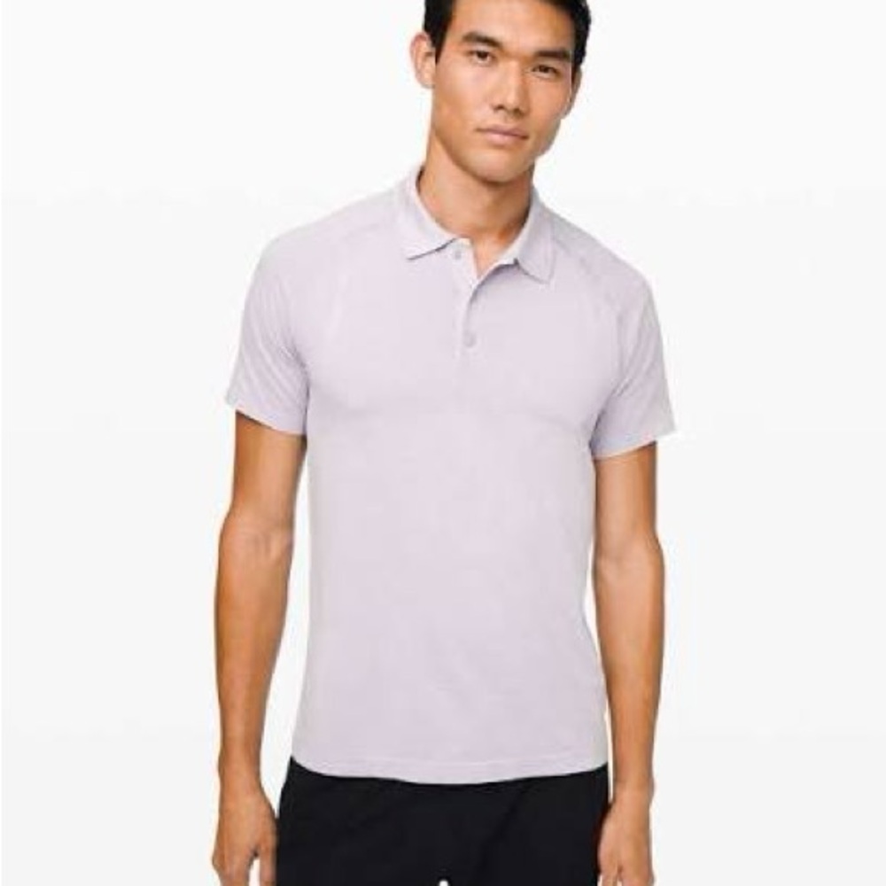 Lululemon Men's Light Purple Polo Shirt